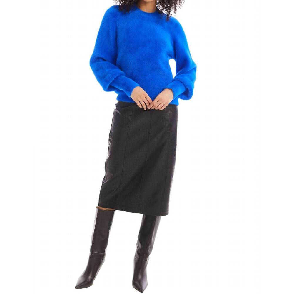 NEW ALLISON NEW YORK fuzzy kora sweater in cobalt